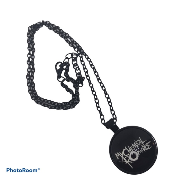 MCR MY CHEMICAL ROMANCE BLACK LOGO NECKLACE NEW - Picture 3 of 4
